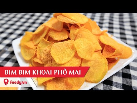 cách nấu khoai lang - Hướng dẫn cách làm bim bim khoai lang phô mai - Sweet potato snack with cheese