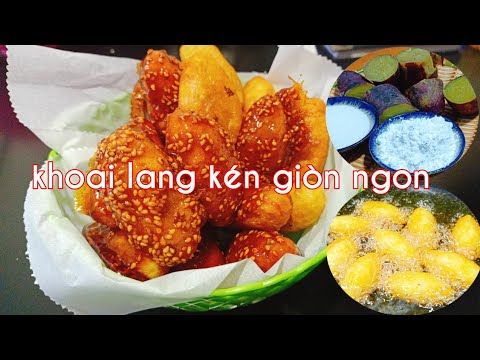 hướng dẫn luộc khoai lang ngon - Món chay | Cách làm khoai lang kén giòn rụm | How to make Vietnamese sweet potato cake.